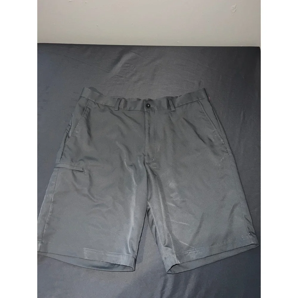 Haggar Cool 18 Pro Mens Golf Shorts Dark Gray Flat Front Performance Size 38
